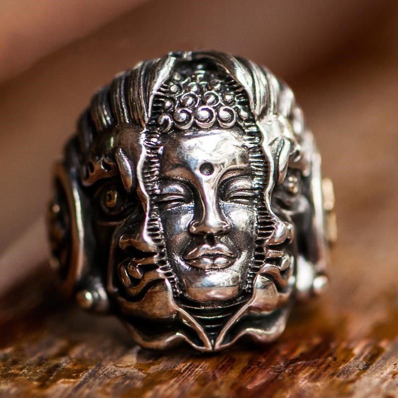 Buddha Sterling Silver Ring Womens Mens Spiritual Ring Buddhism Ring 925  Silver - Etsy